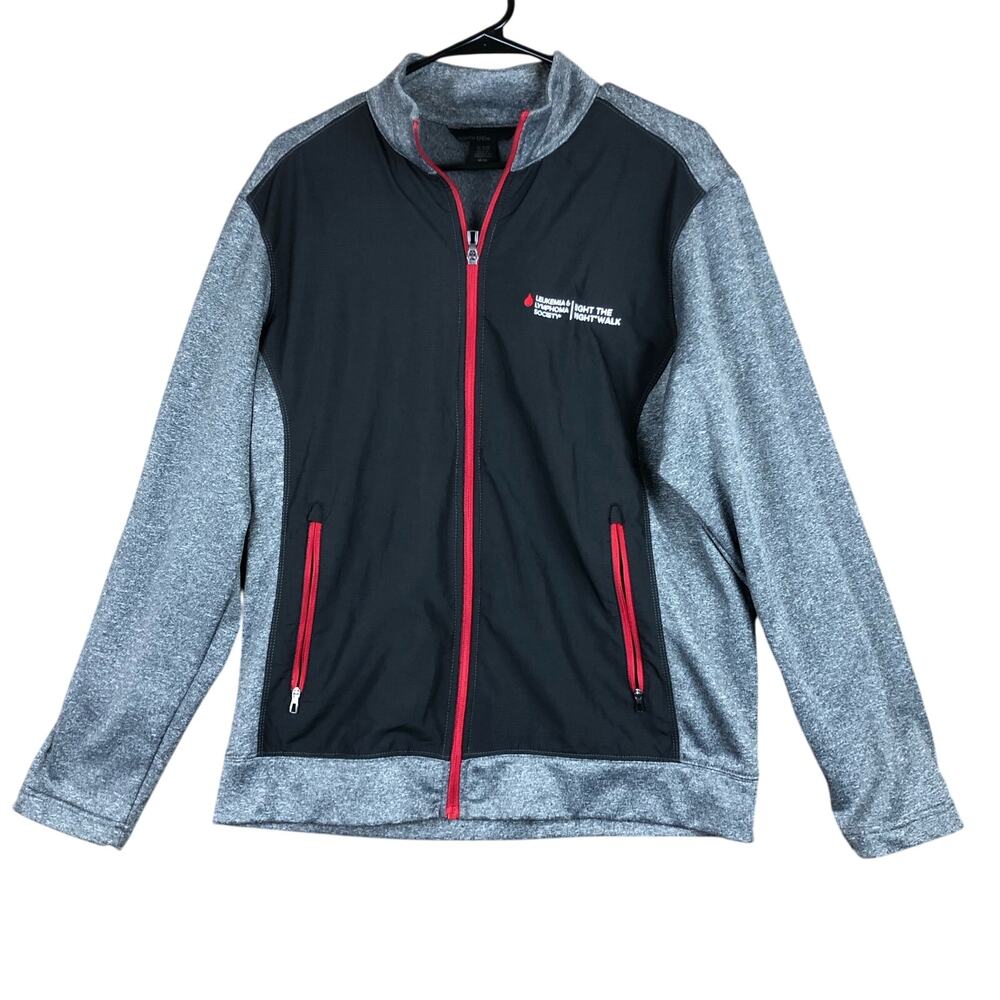 Norths End Womens Sweater Grey Leukemia & Lymphoma Society Full Zip Medium